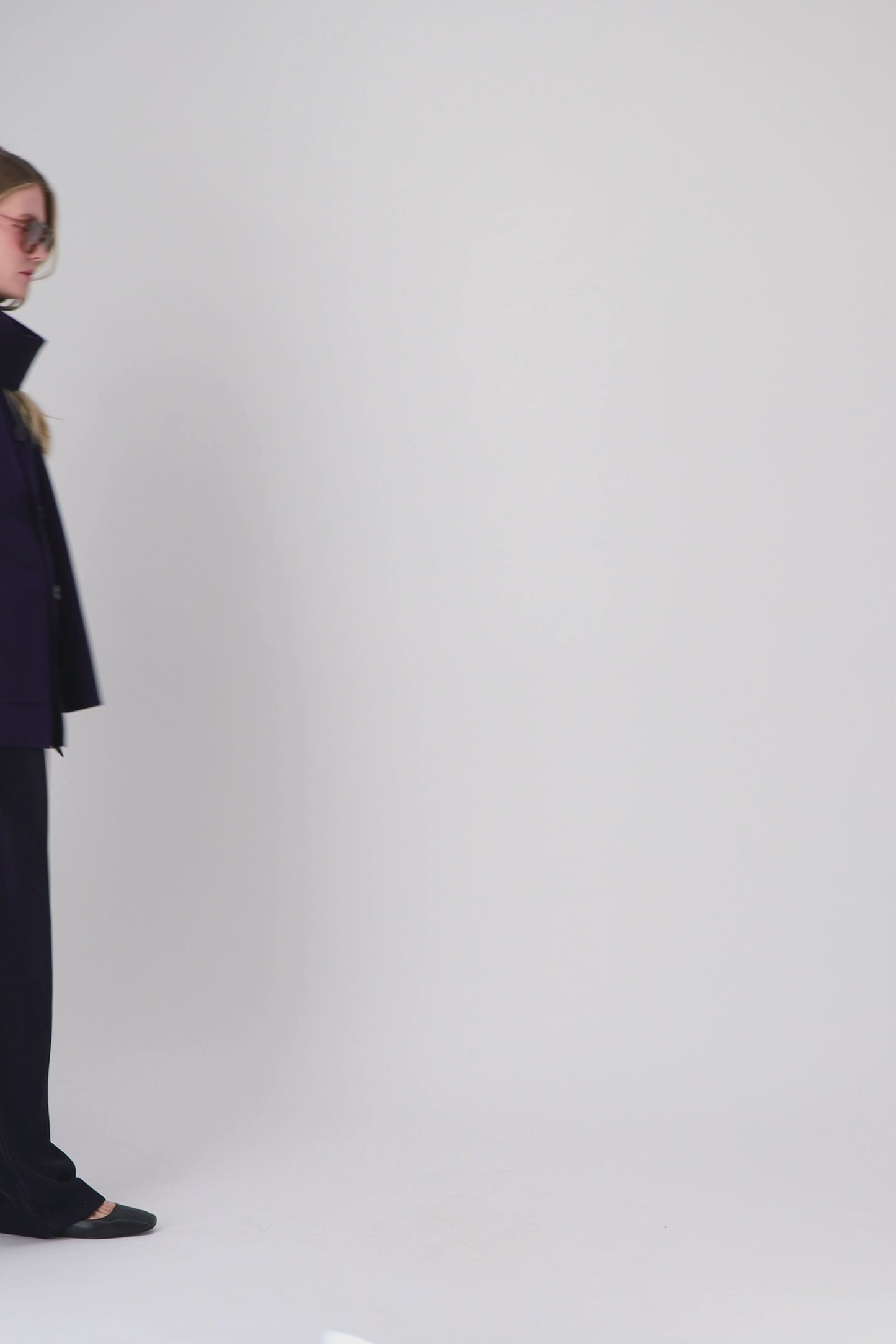 Manteau noir et bleu réversible