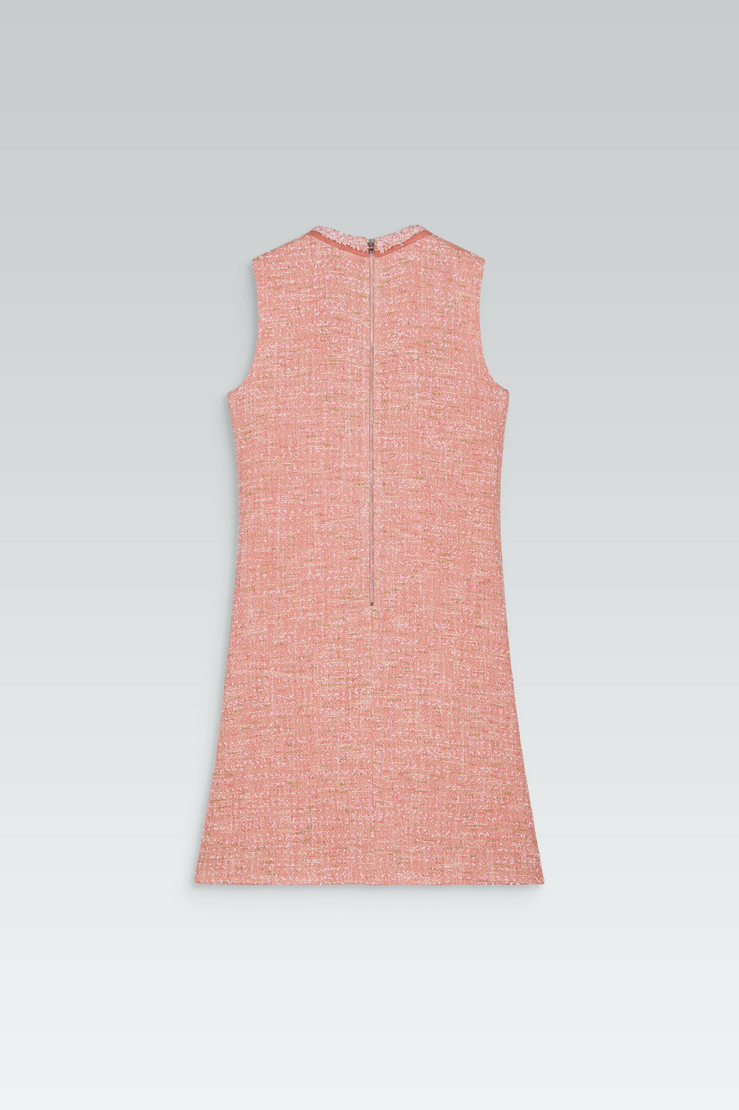 Apricot tweed sleeveless dress