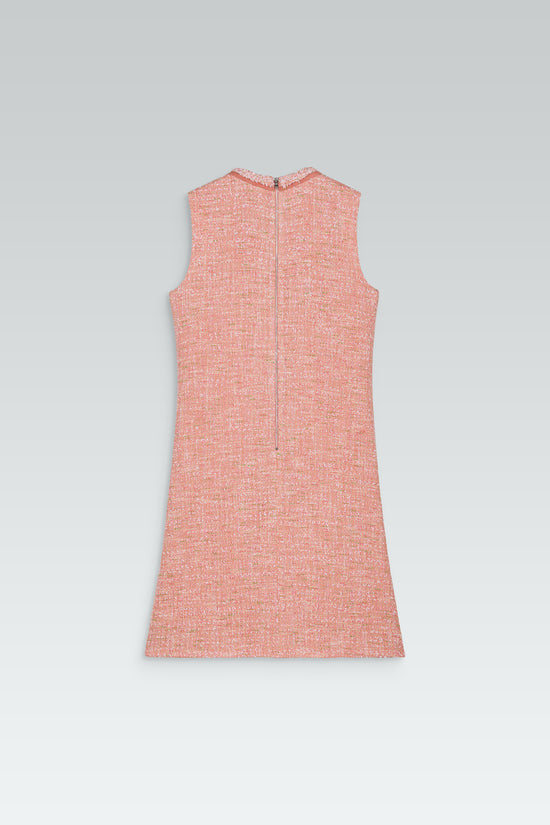 Apricot tweed sleeveless dress