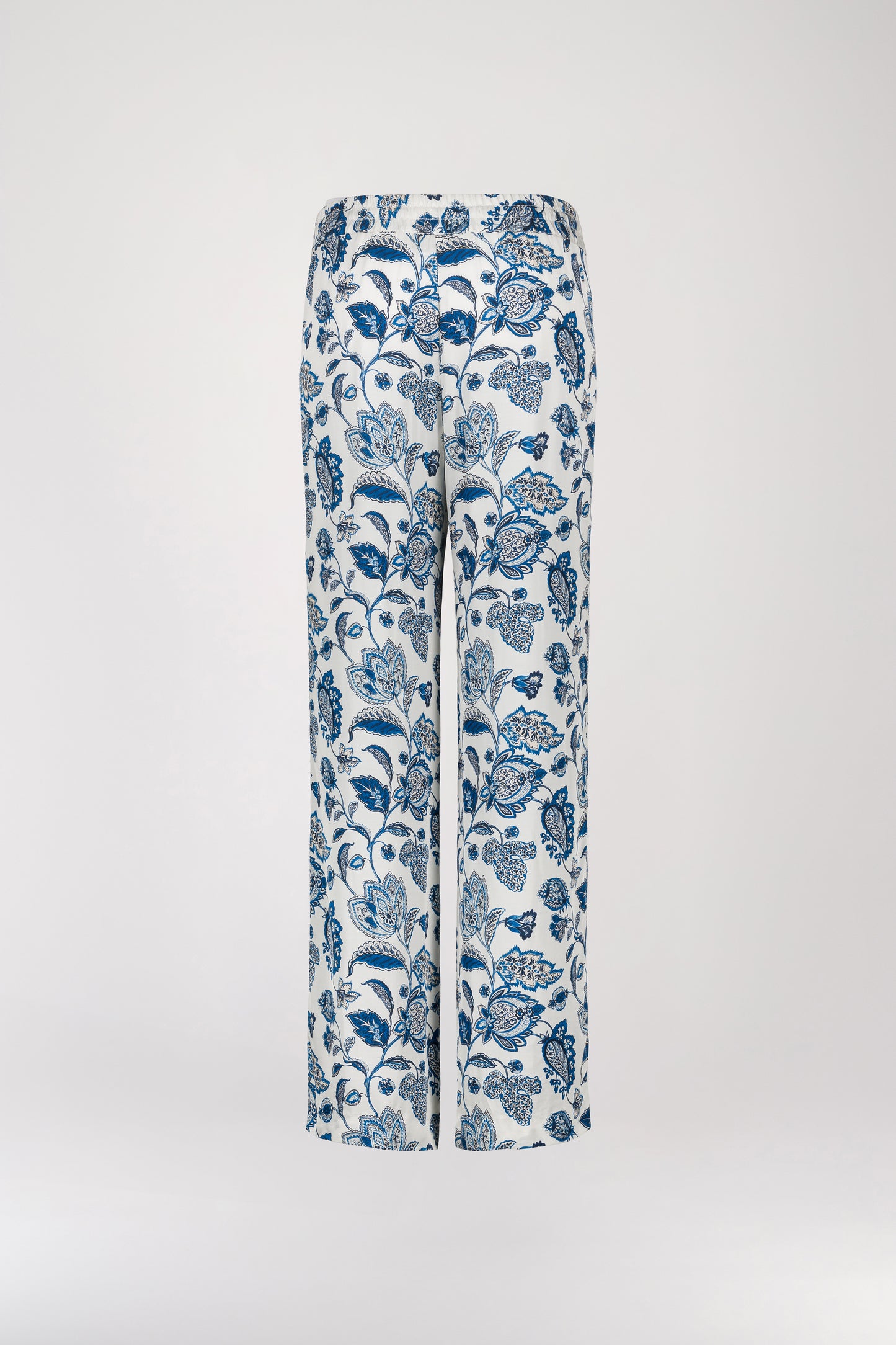 Blue printed flowing pants