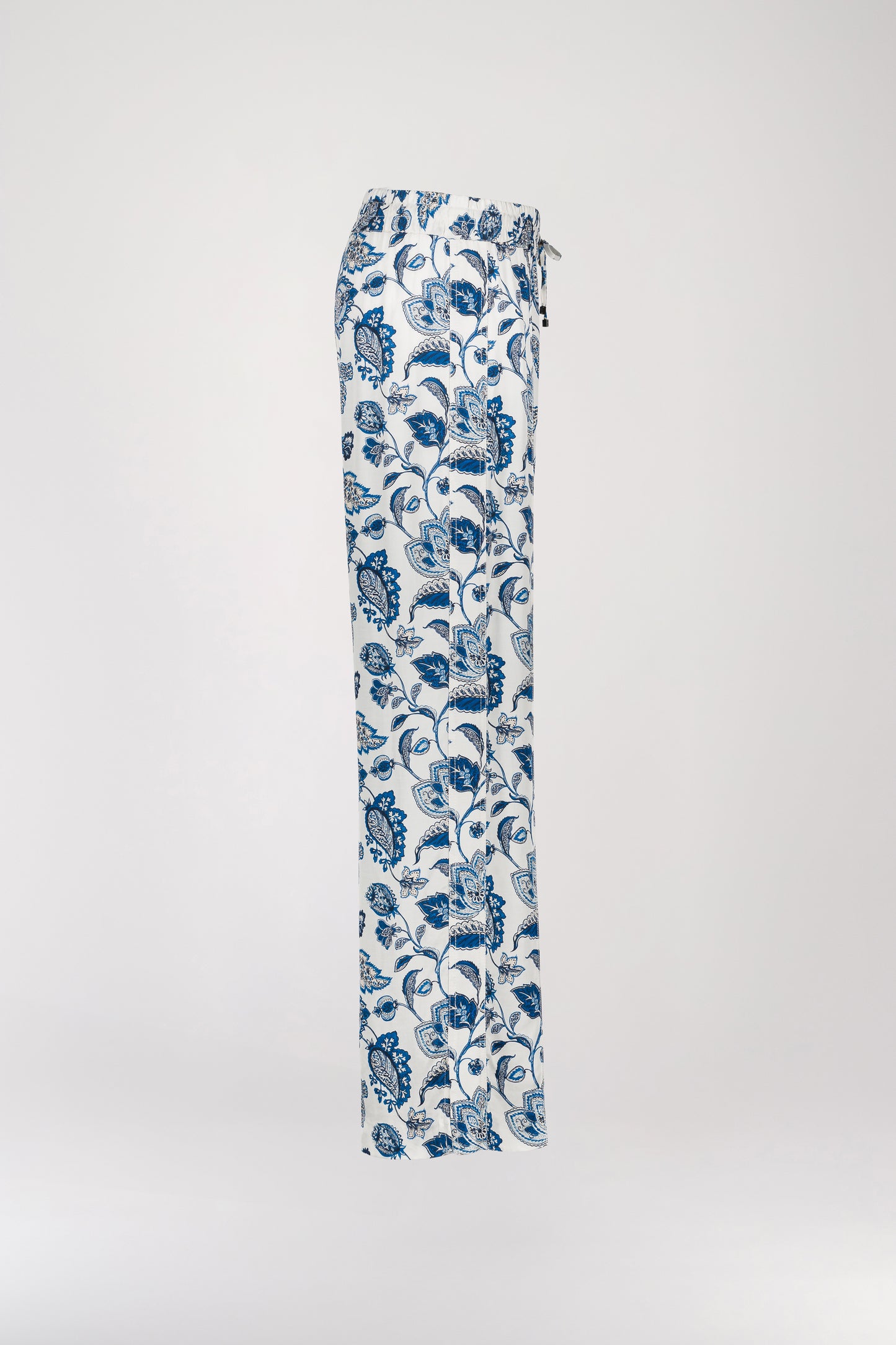 Blue printed flowing pants