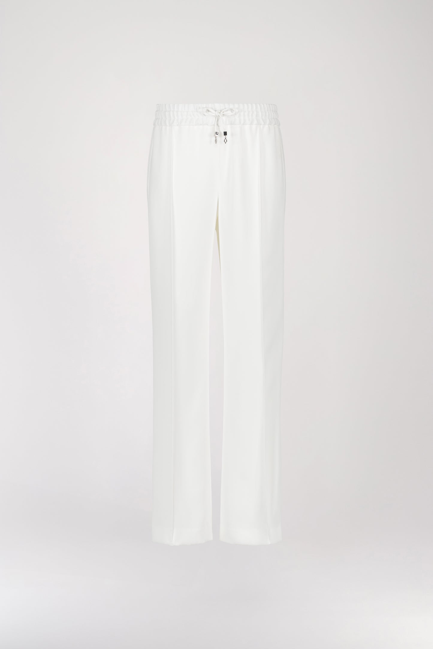 Pantalon évasé à bandes latérales blanc cassé