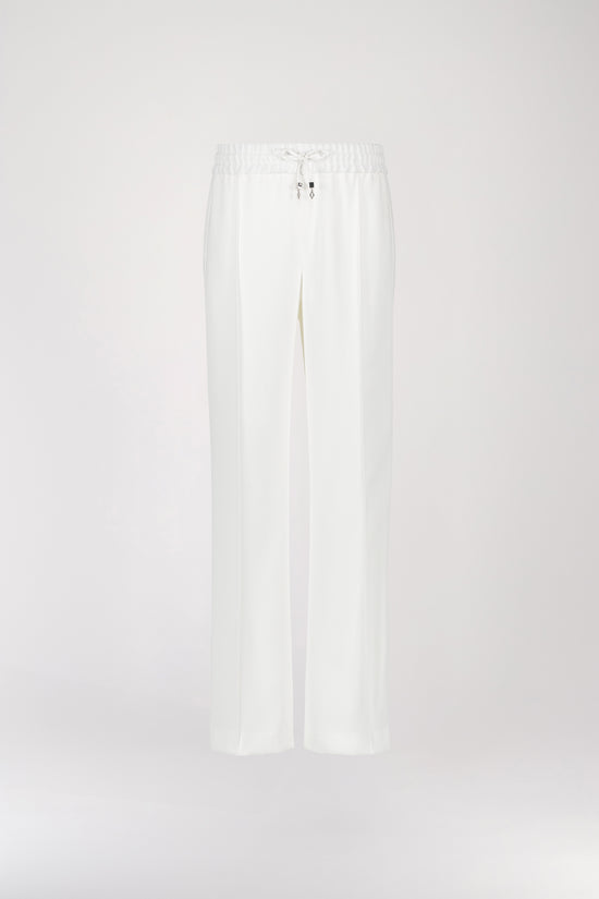 Pantalon évasé à bandes latérales blanc cassé