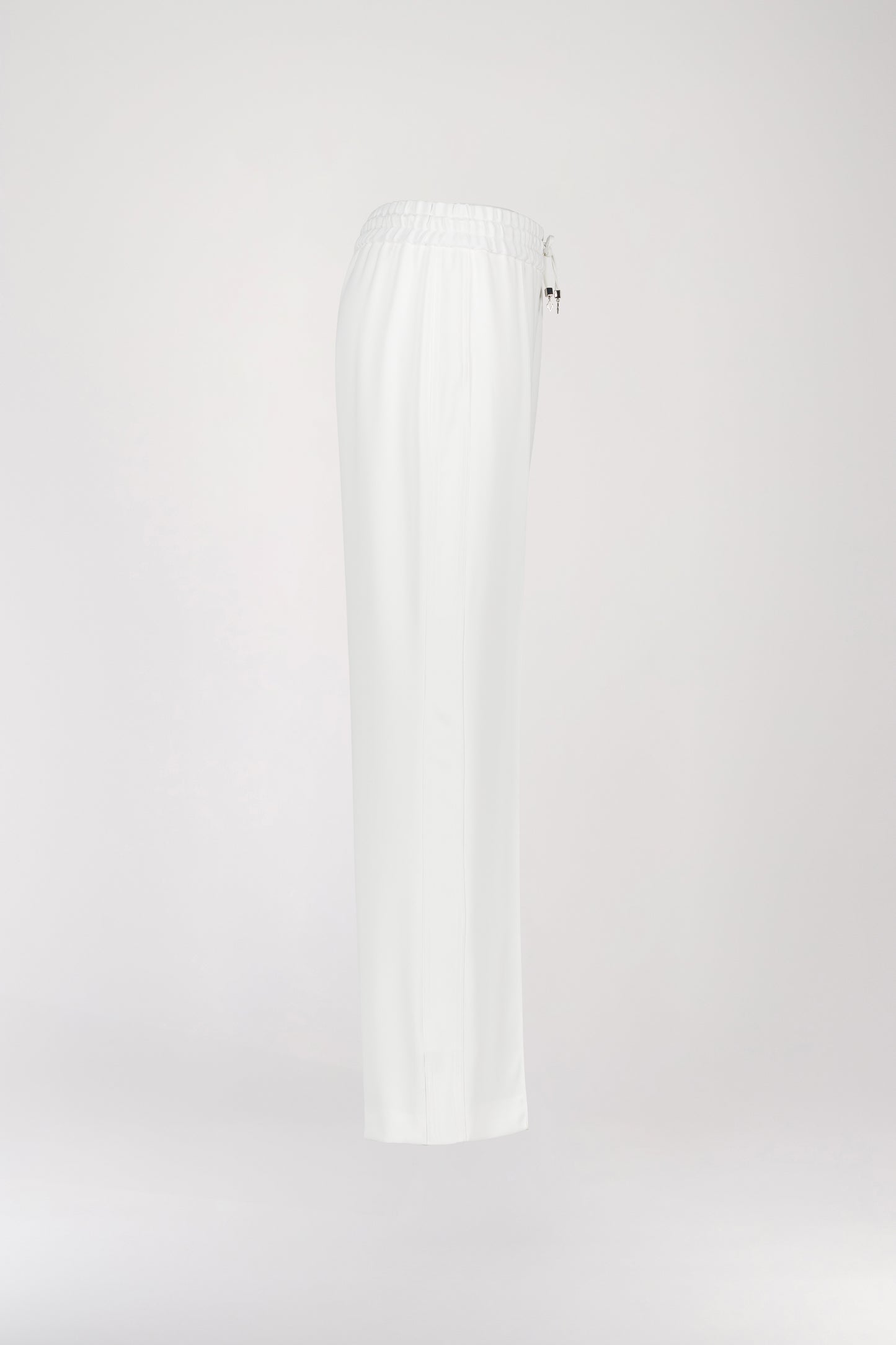 Pantalon évasé à bandes latérales blanc cassé