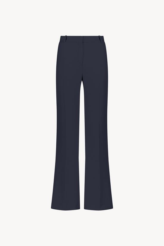 Pantalon droit fluide marine poches italiennes avant et poches passepoilés arrières