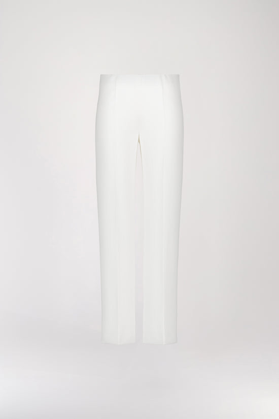 White pleated pants