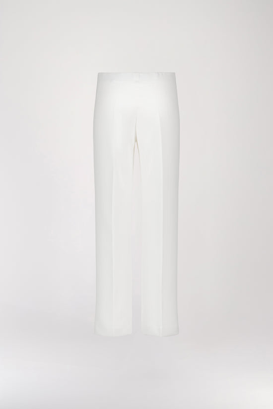 White pleated pants