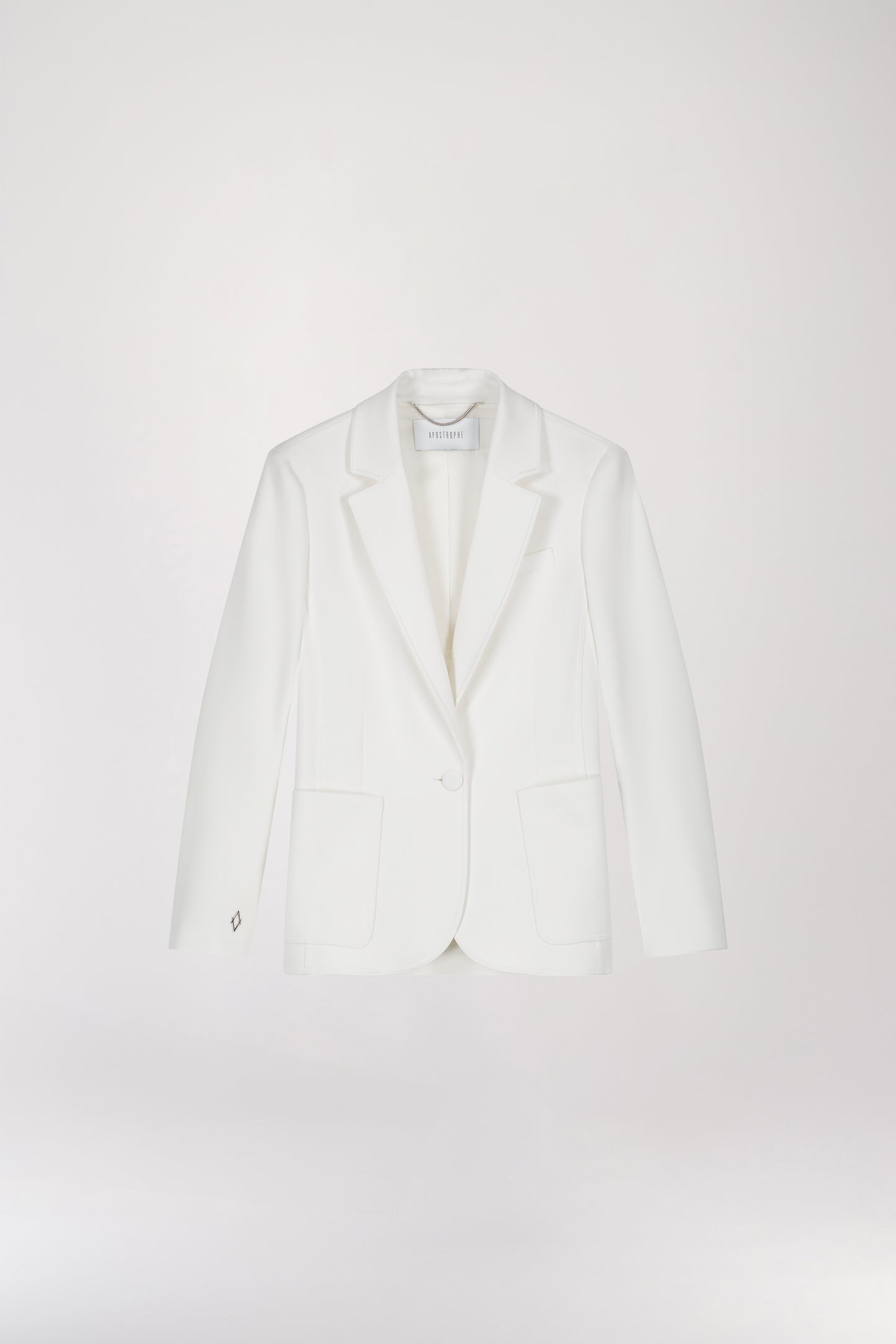 White fitted tailored jacket