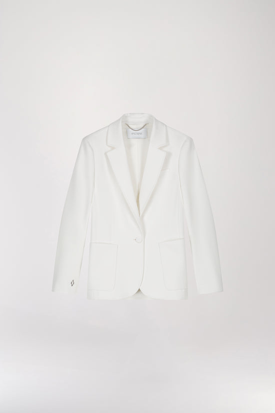 White fitted tailored jacket