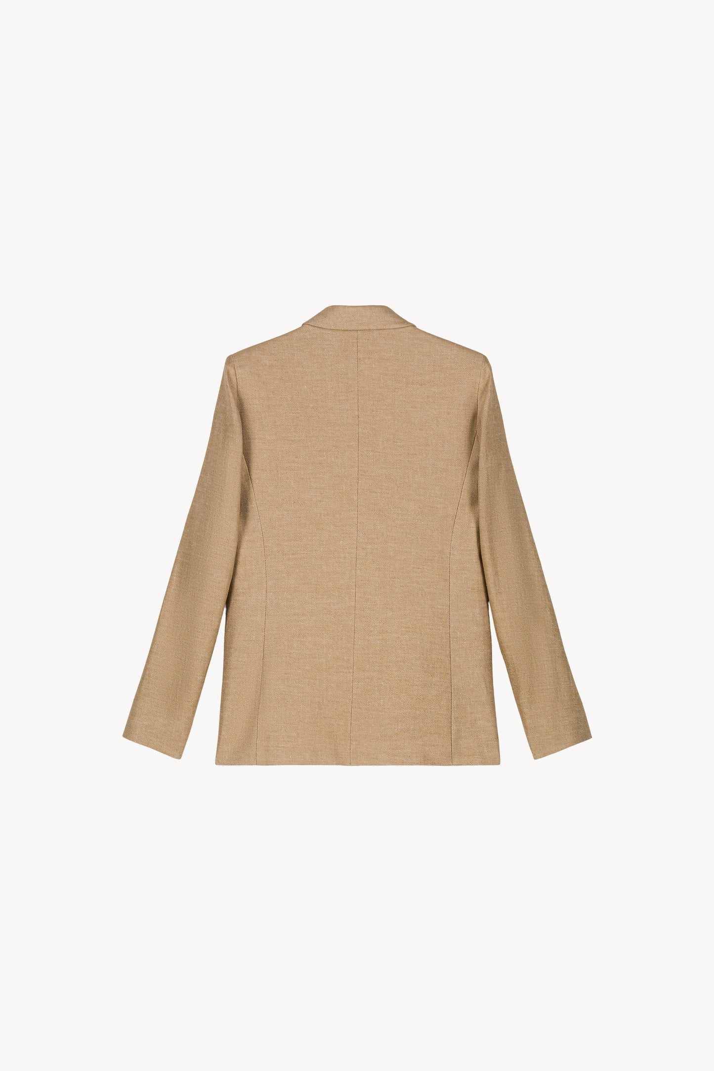 Veste de tailleur croisée cintrée blanc avec col chemise ainsi que 6 boutons 