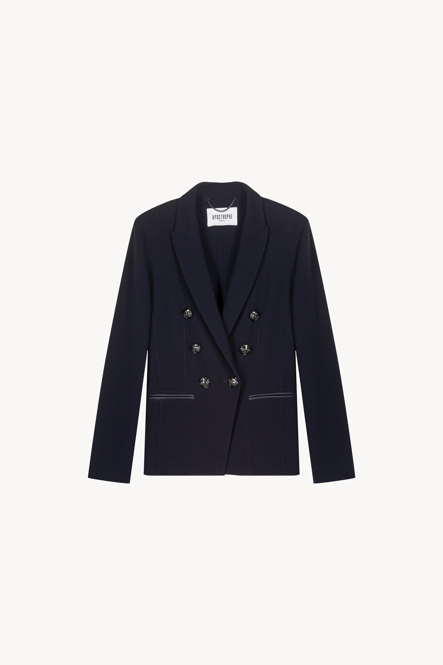 Blazer coupe cintrée en laine marine