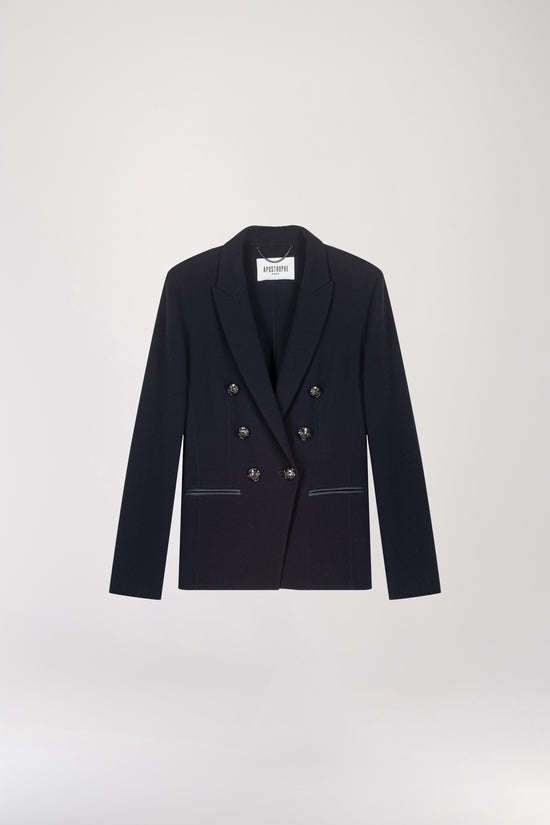 Slim fit blazer in navy wool