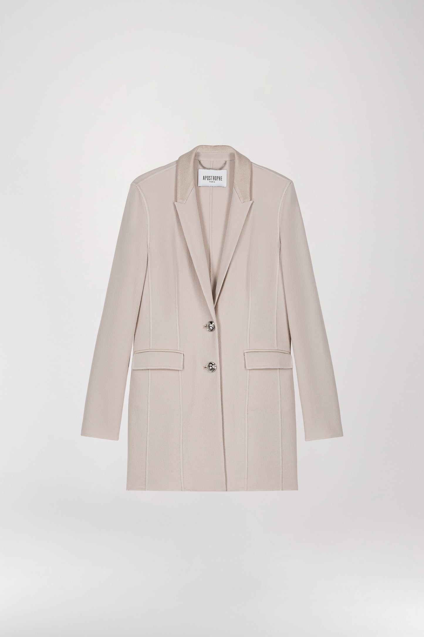 Long concrete wool blazer