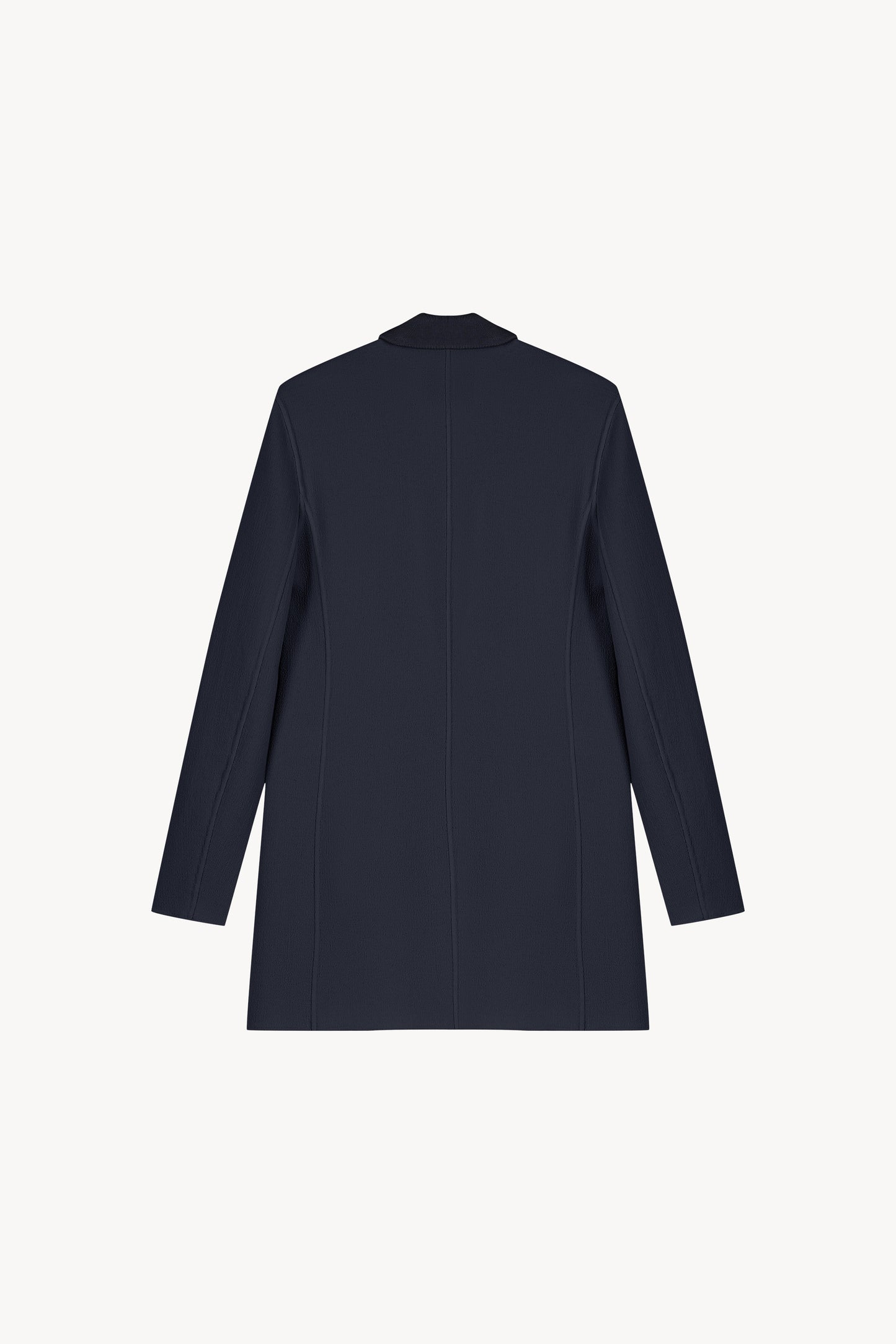 Long navy wool blazer
