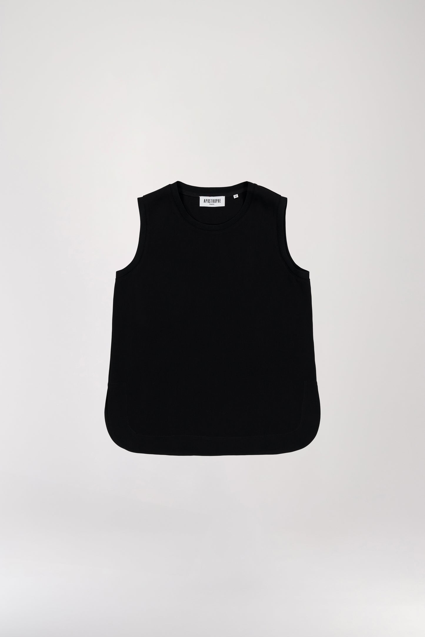 Loose black sleeveless top