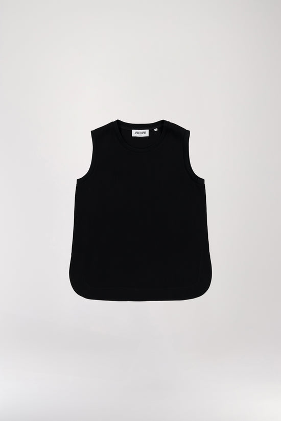 Loose black sleeveless top