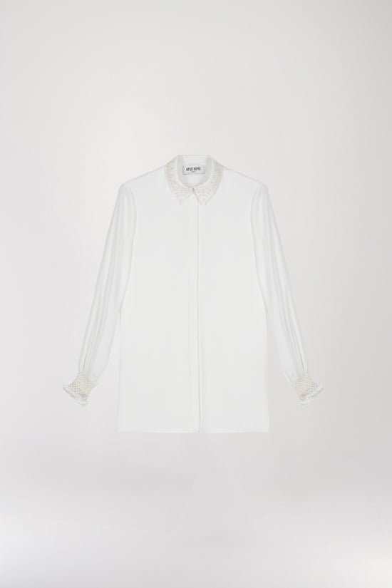 Chemise manches bouffantes blanc cassé