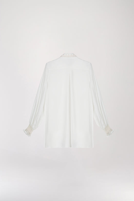 Chemise manches bouffantes blanc cassé