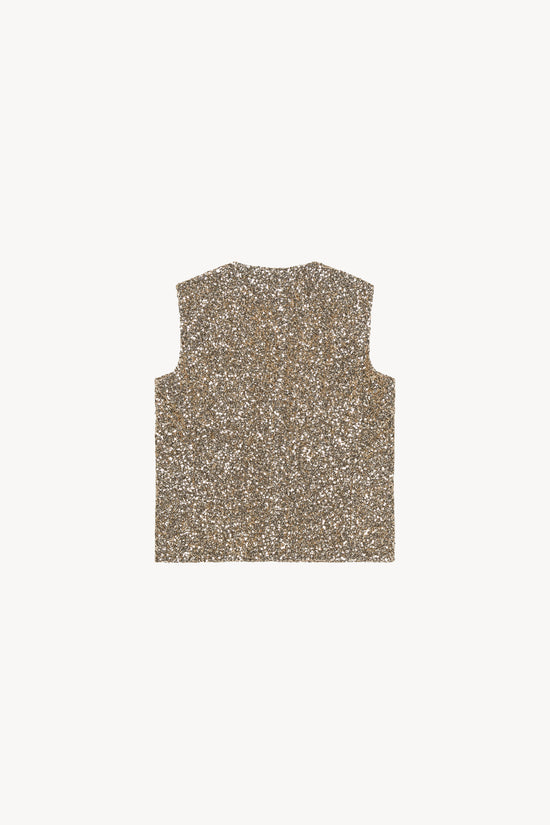Gold sequin vest