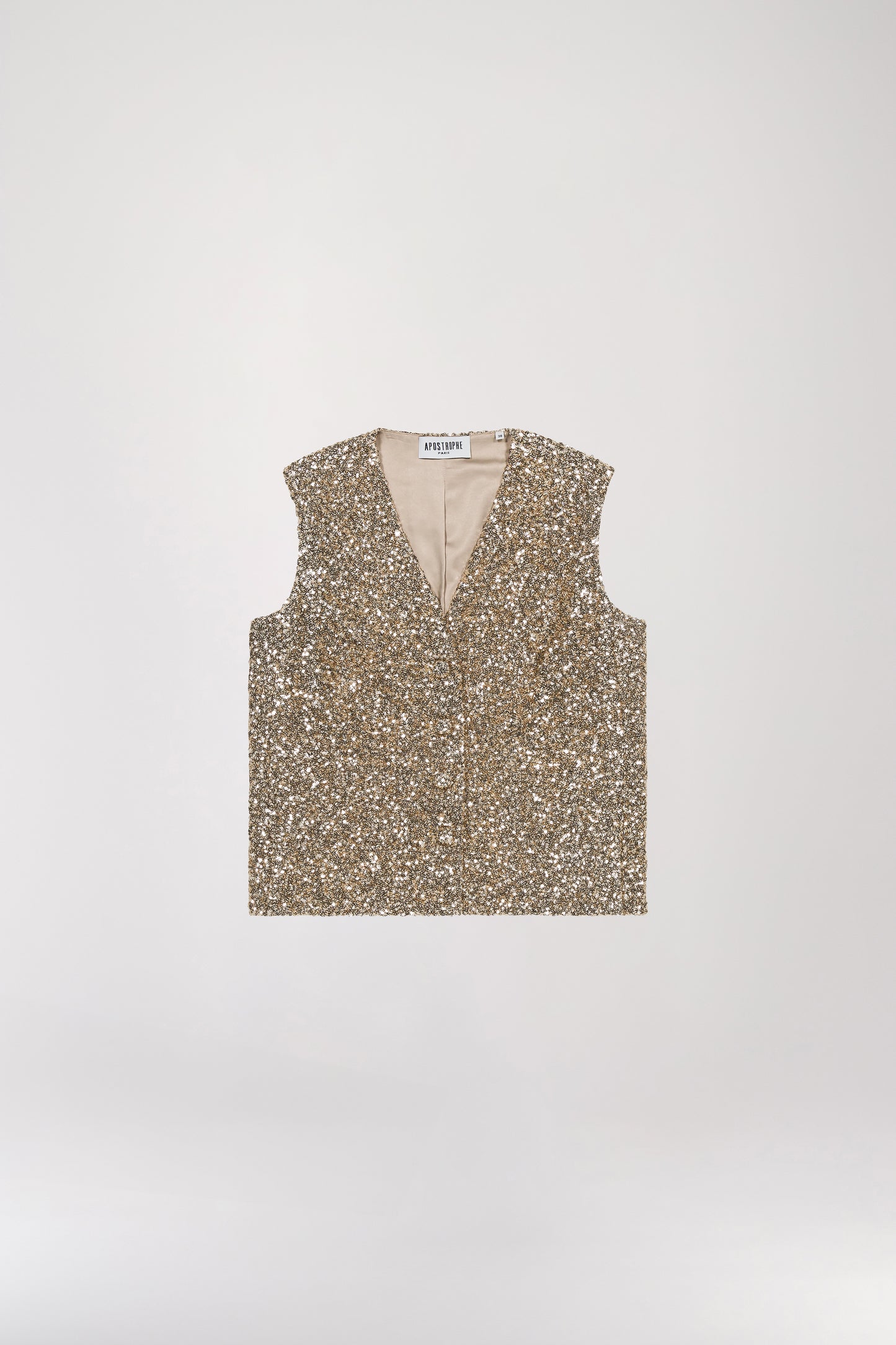 Gold sequin vest