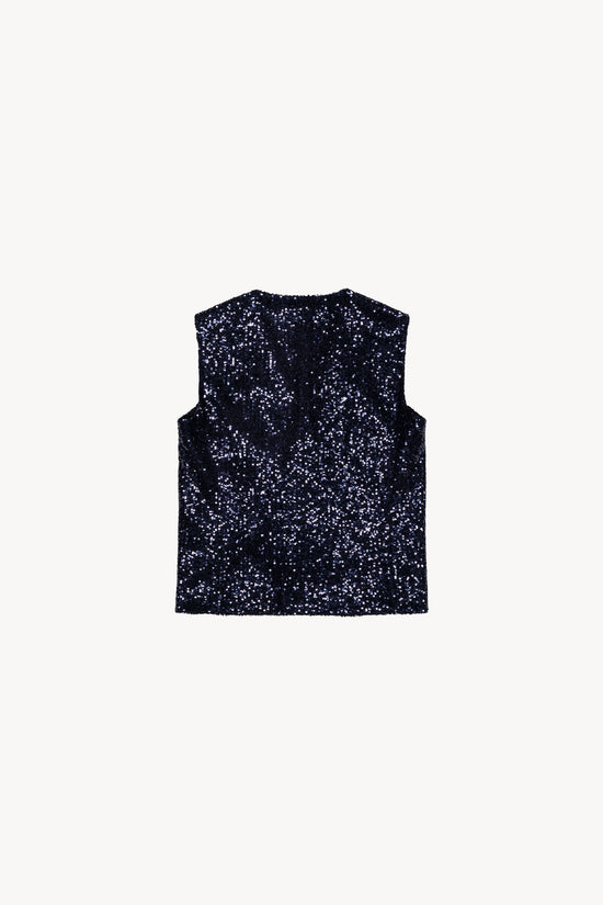 Navy sequin vest