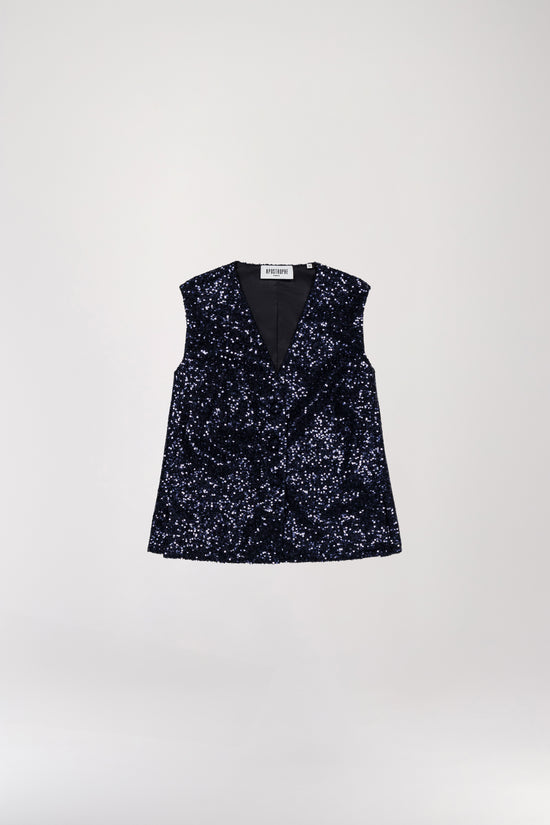 Navy sequin vest