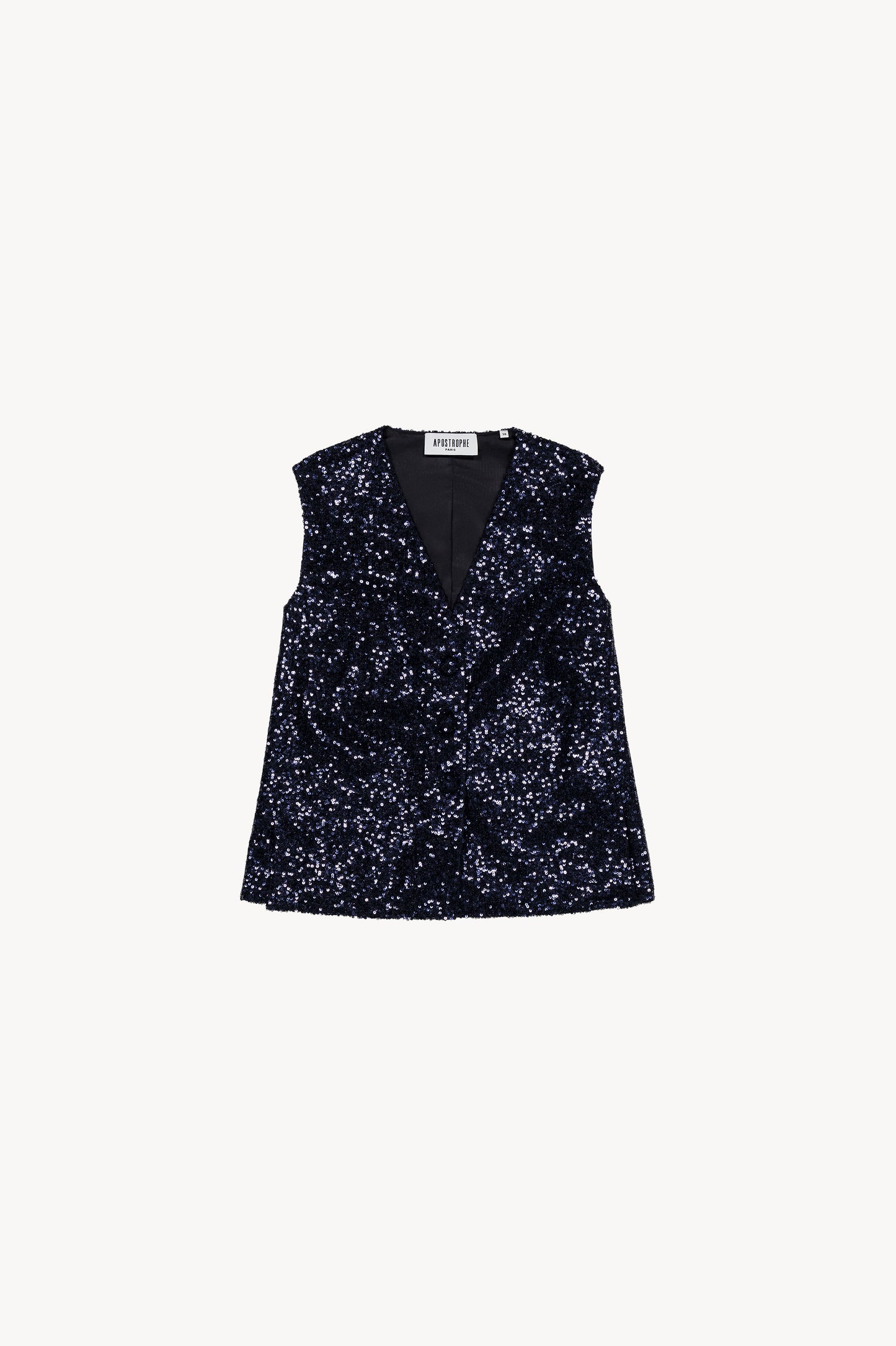 Navy sequin vest