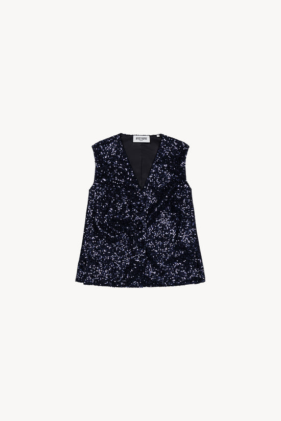 Navy sequin vest