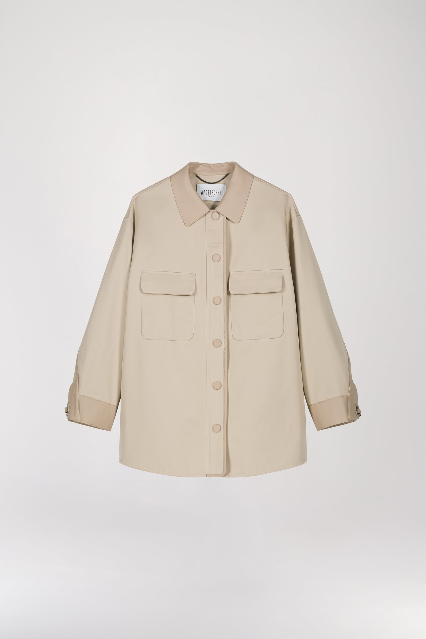 Beige shirt coat