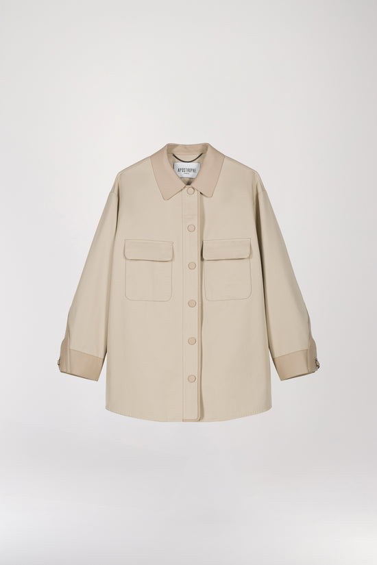 Beige shirt coat