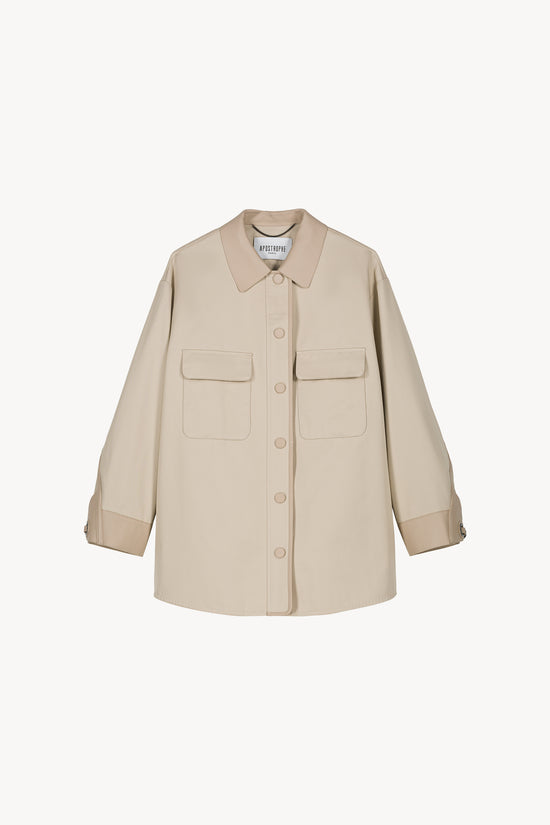 Manteau chemise beige