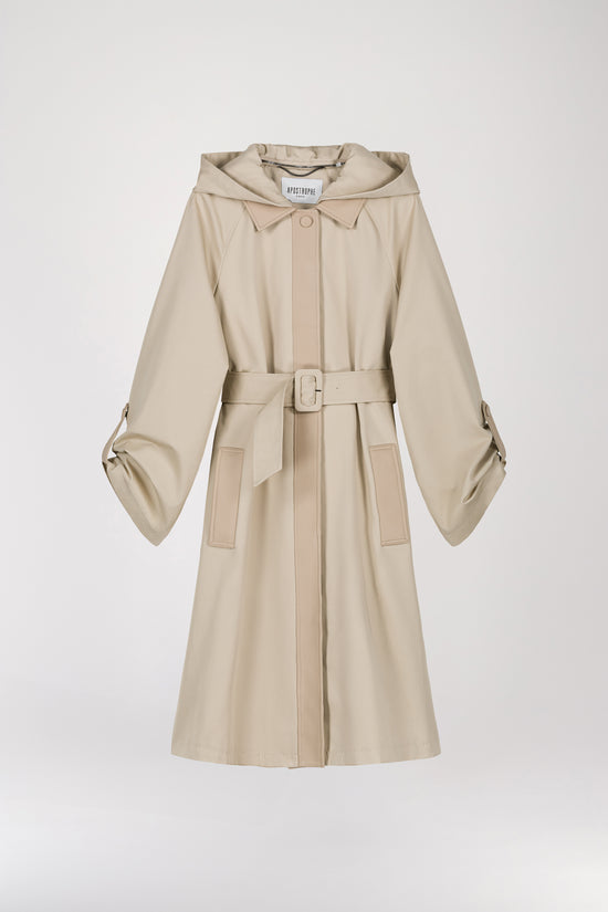 Mid-length beige parka