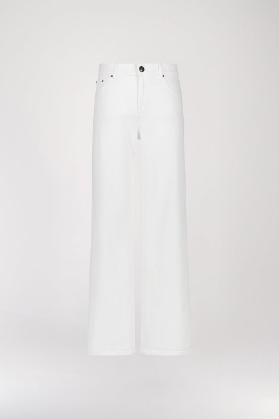 Wide denim white jeans