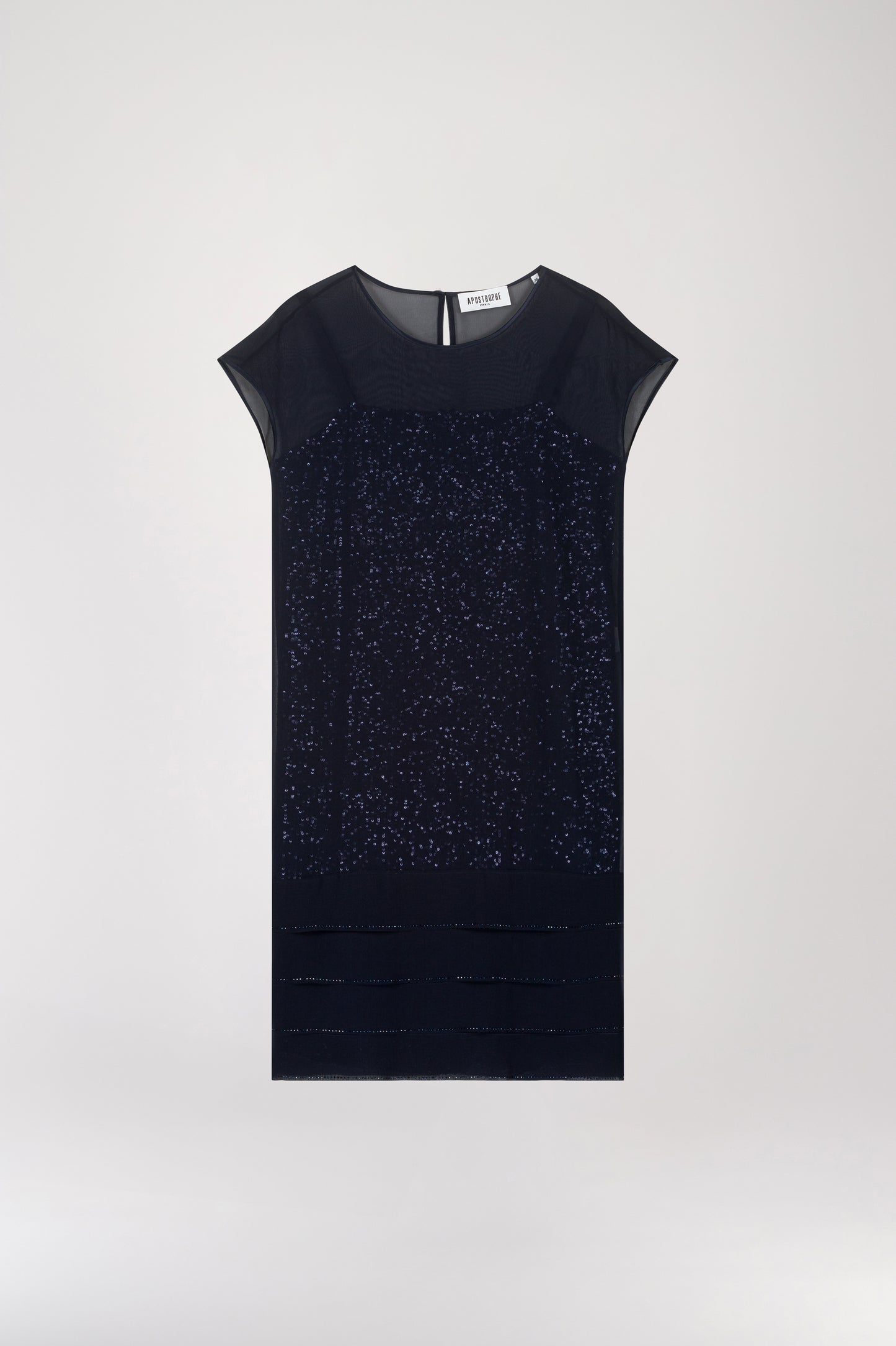 Navy sequin straight dress