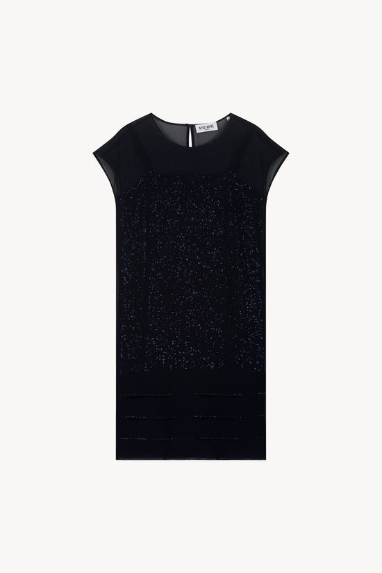 Robe droite à sequins or