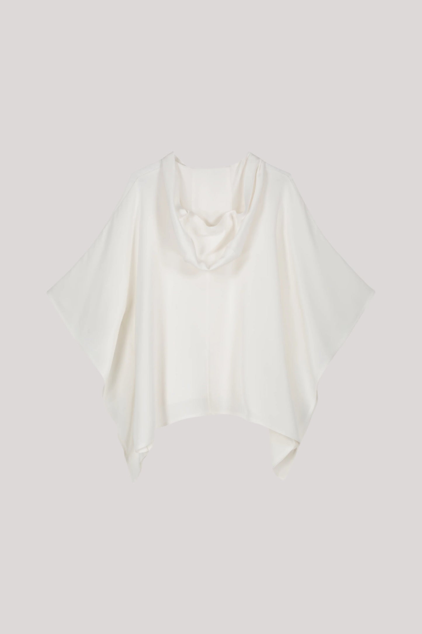 Poncho en soie blanc