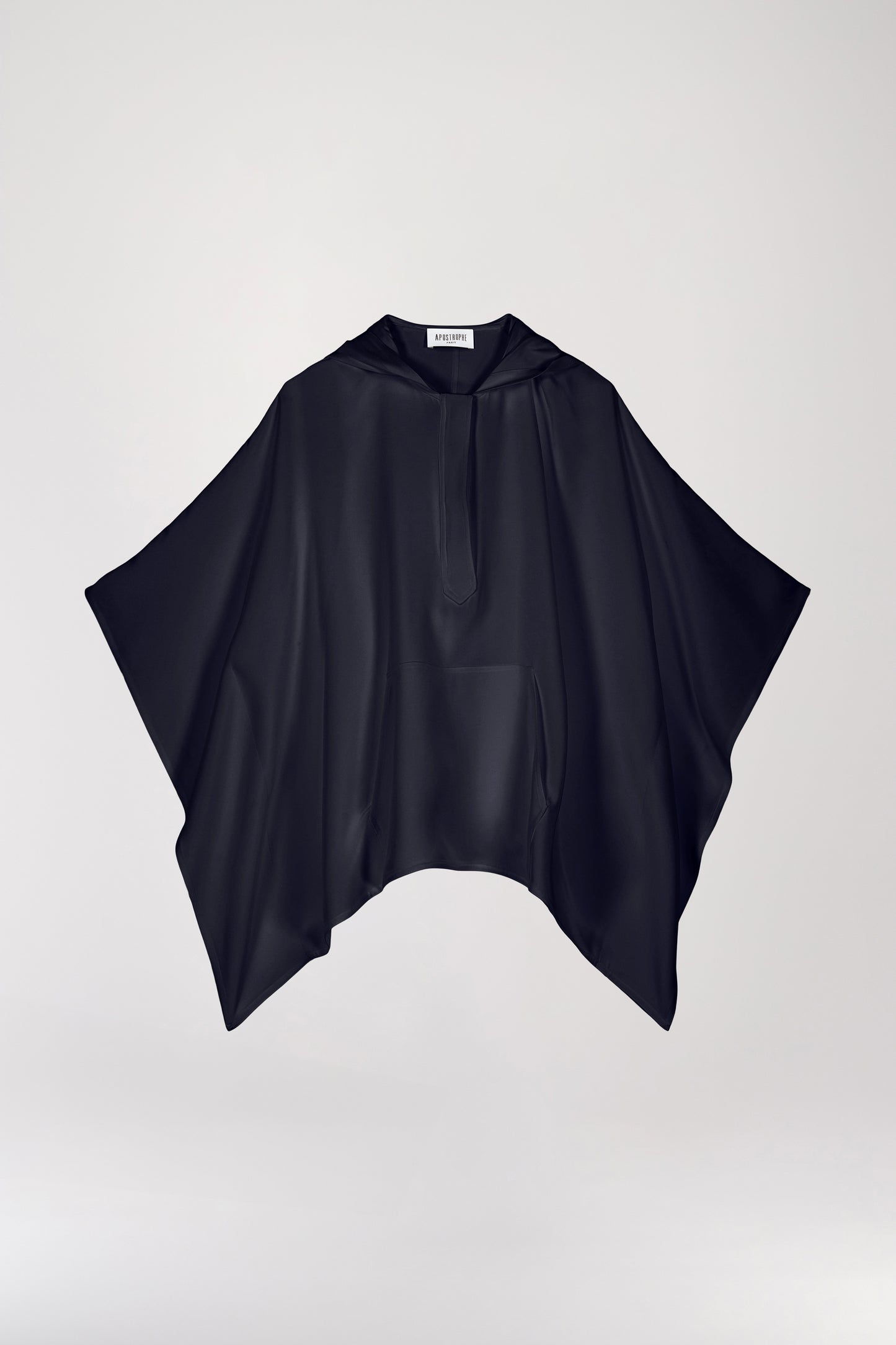 Navy silk poncho