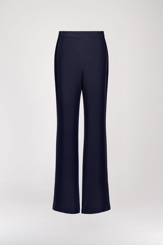 Flowing navy silk pants