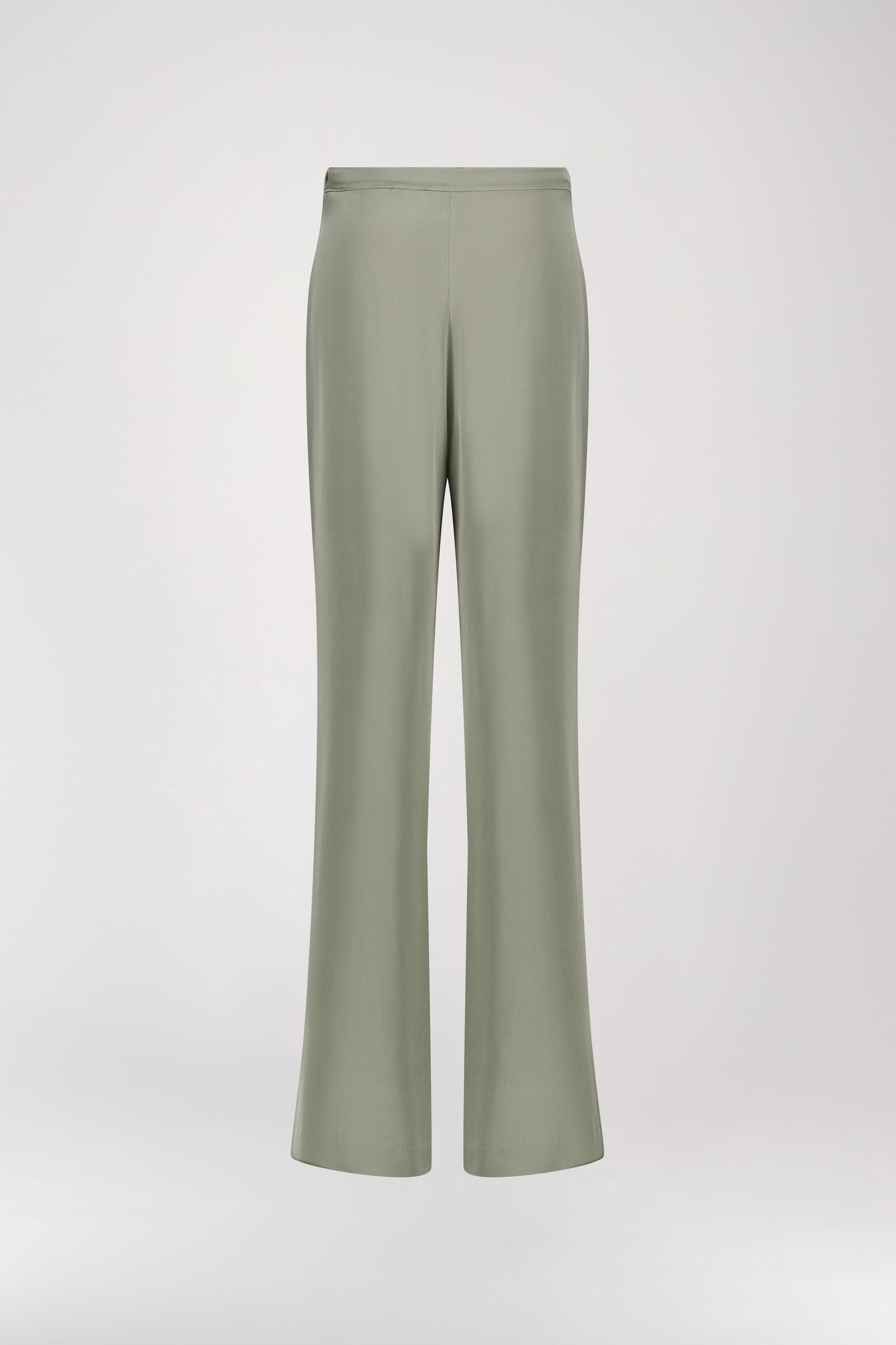 Khaki silk flowing pants