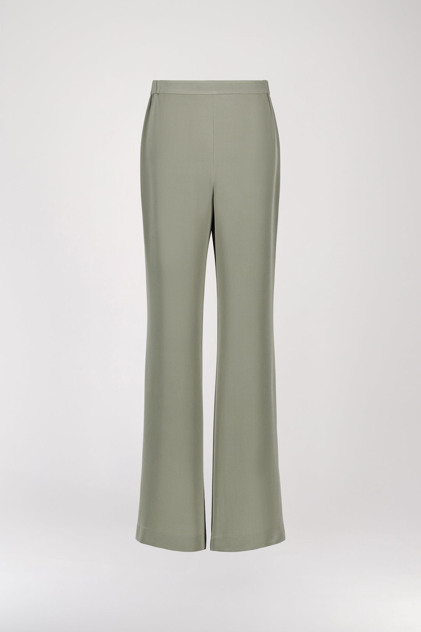 Khaki silk flowing pants