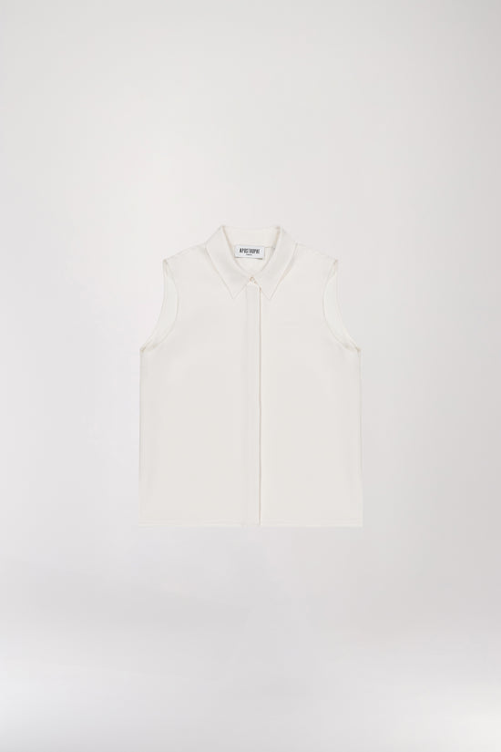 White sleeveless shirt blouse