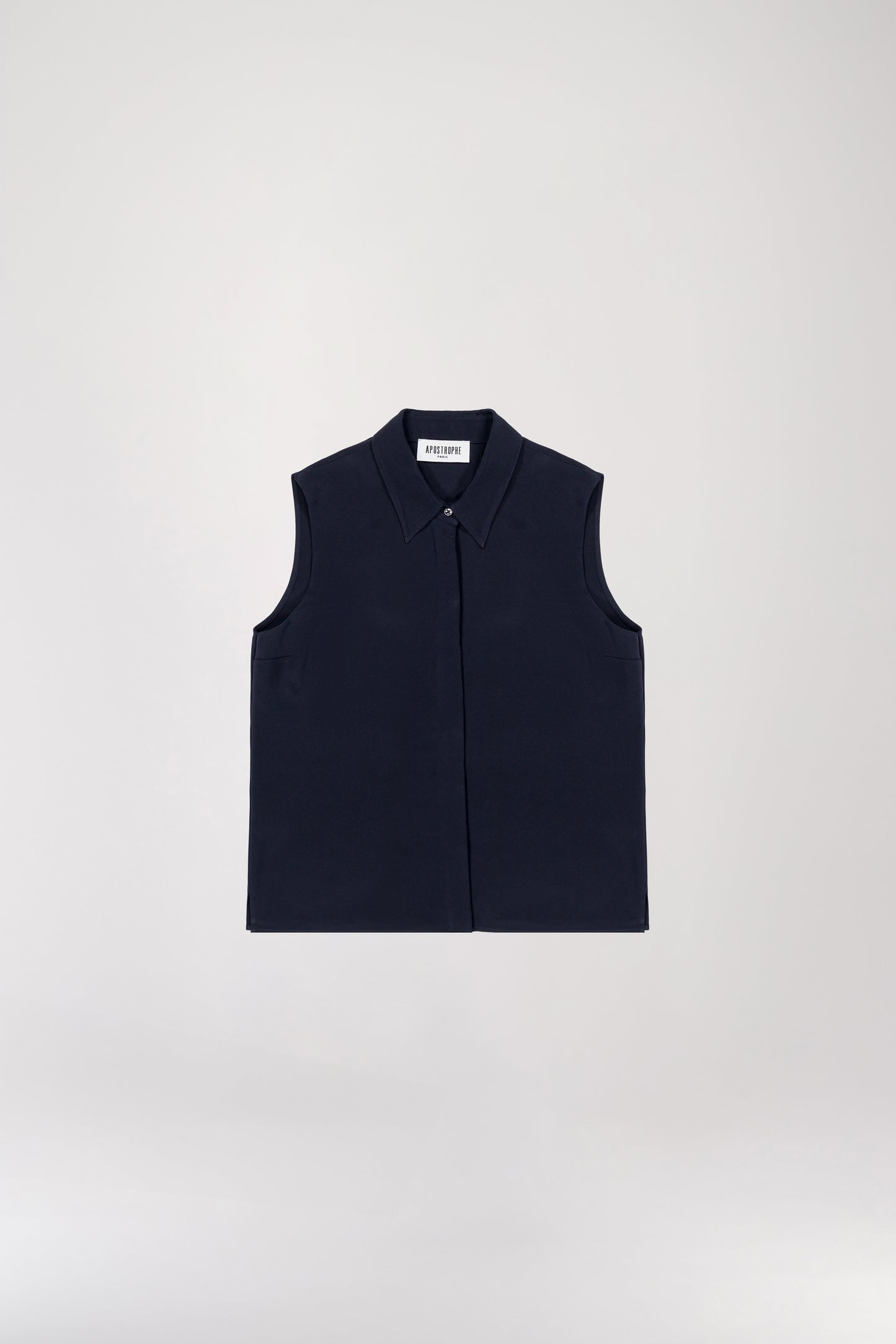 Navy sleeveless shirt blouse