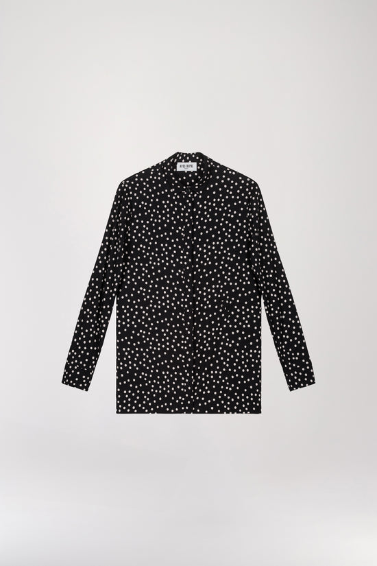 Loose black polka dot print shirt