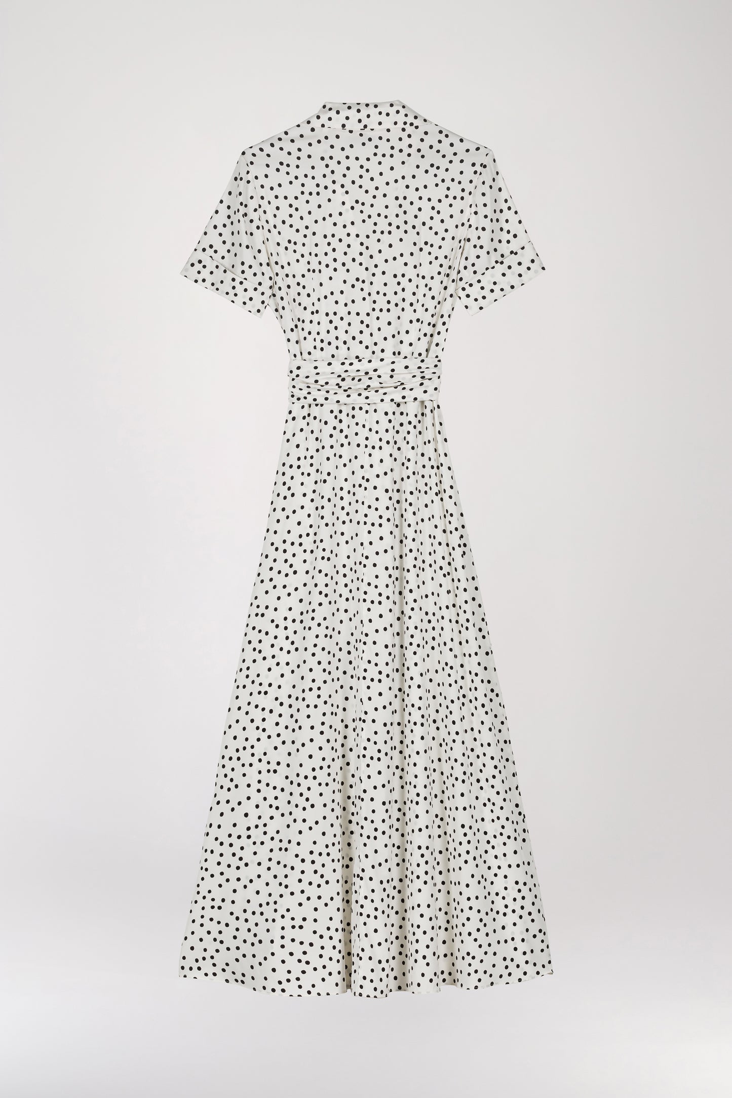 Robe longue à pois blanc cassé