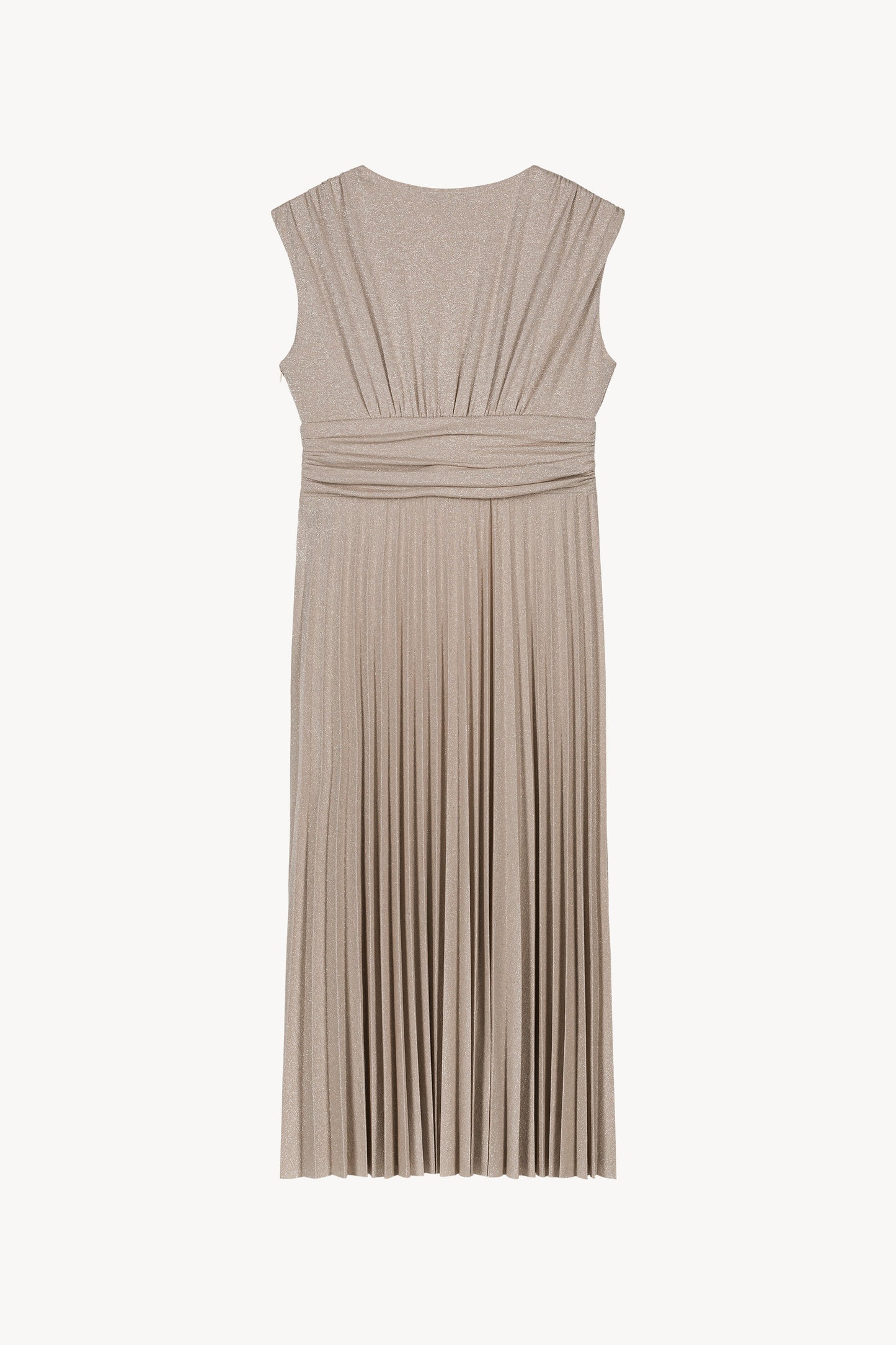 Navy sequined pleated mid-length dress