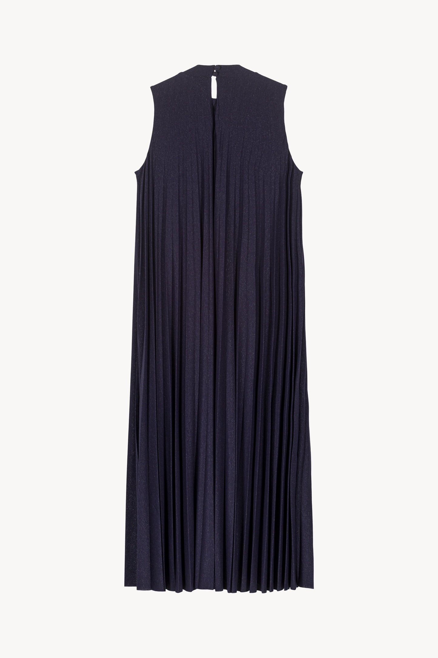 Long pleated dress with navy sequins
