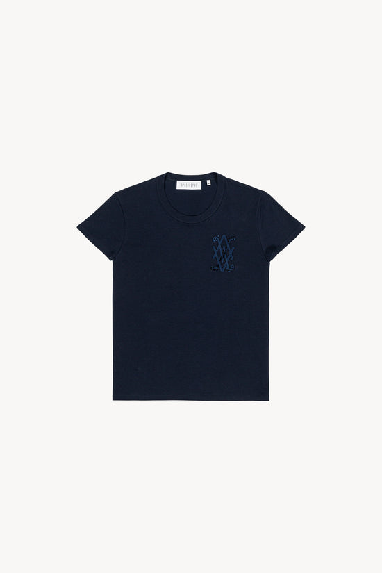 T-shirt broderie marine