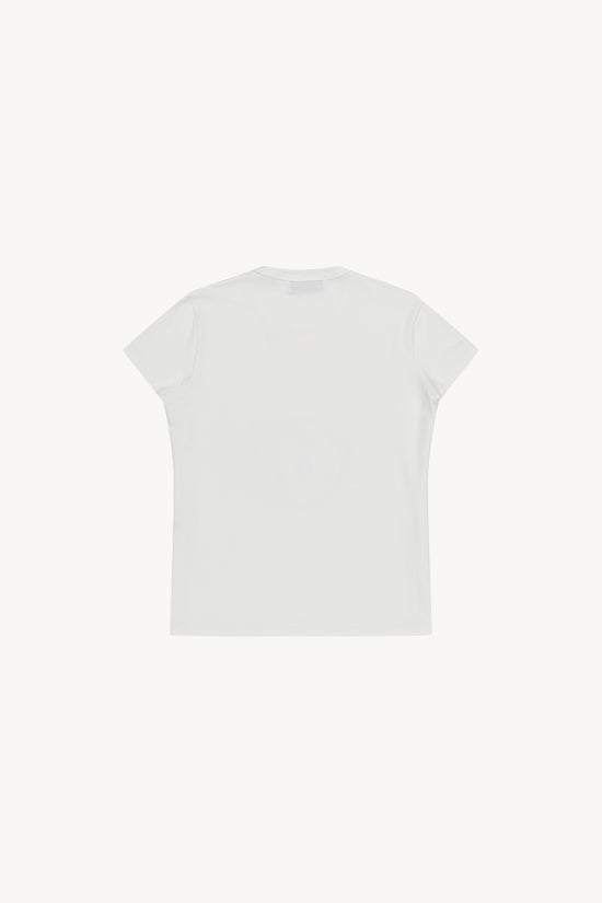 T-shirt brodé de perles blanc cassé