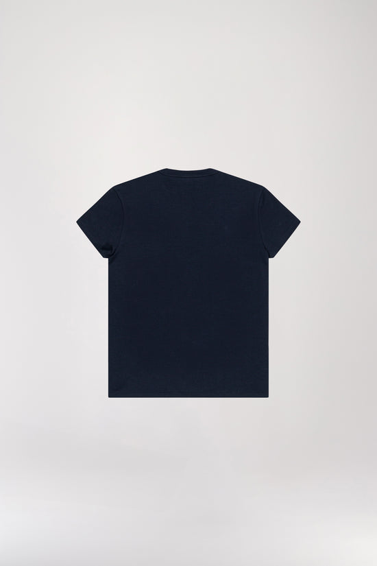 Navy beaded embroidered T-shirt