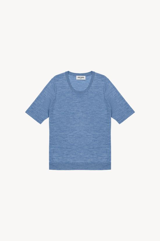 T-shirt en maille bleu